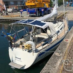 Solar panel LOXX TENAX bimini sailing yacht Solbian