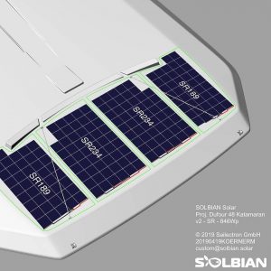 Dufour 48 Catamaran Solar Photovoltaics walkable Solbian