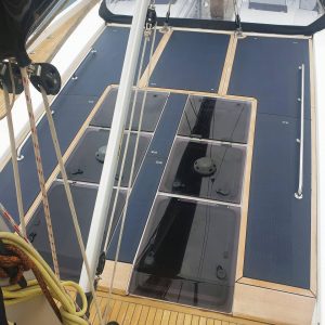 Hanse 575 sailing yacht solar system walkable deck Solbian