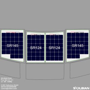 Catana Bali 4.0 4.1 sailing catamaran walkable photovoltaic system Solbian solar planning