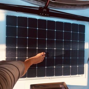 Jeanneau 449 409 solar photovoltaic system walkable deck-mounted Solbian Solar