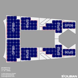 Solbian Solar Solaris 47 Segelyacht Solaranlage Deck Esthec Zeichnung