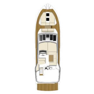 Cranchi T43 EcoTrawler trawler motor boat yacht Solbian solar walkable photovoltaic system flybridge deck