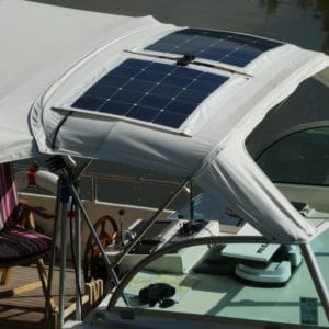 Linssen Dutch Sturdy 320 AC Gold Solbian solar photovoltaic system bimini sprayhood canopy zippers velcro motor yacht boat