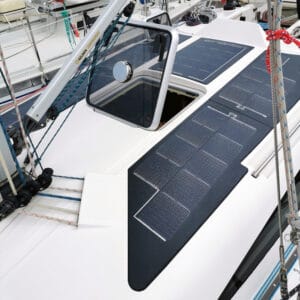 Solbian Solar Elan 340 sailing yacht boat solar photovoltaic system walkable black