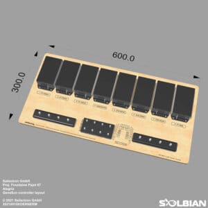 Solbian Solar Sailectron GenaSun MPPT controller layout laser engraved custom design rendering