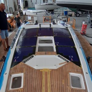 SOLBIAN Solar Sunbeam 46.1 sailing yacht boat deck-integrated walkable black solar panels bespoke custom-made templates