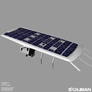 Baltic 145 Superyacht Segelyacht Solbian Solar Solaranlage begehbar maßgefertigt nach Maß PATH Rendering