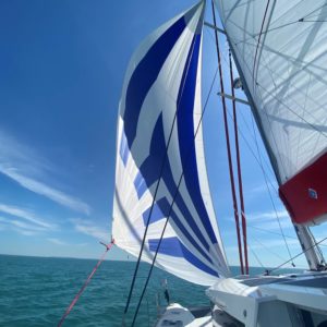 Neel 47 sailing trimaran solbian solar panels modules walkable bespoke boat photovoltaics
