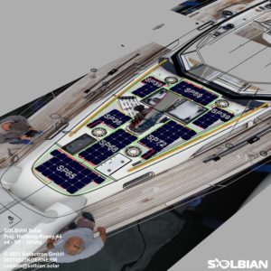 Solbian Solar Hallberg Rassy 44 sailing yacht solar photovoltaics walkable yacht rendering