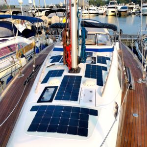 Solbian Solar Hallberg Rassy 44 sailing yacht solar photovoltaics walkable yacht