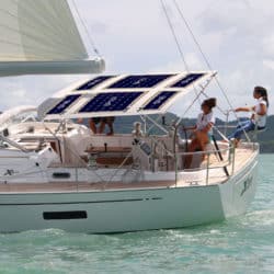 Solbian Solar Xc45 sailing yacht x-yachts solar panels photovoltaic bimini textile velcro zippers rendering