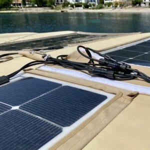 Solbian Solar Xc45 sailing yacht x-yachts solar panels photovoltaic bimini textile velcro zippers MC4